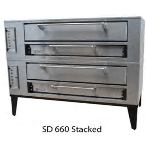 Marsal and Sons SD-660 STACKED Marsal 80"L Pizza Oven, Deck Type, gas, stacked (2) 8"H x 36" x 60" baking chambers